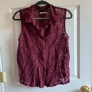Urban Outfitters | Burgundy Lace Tank Top